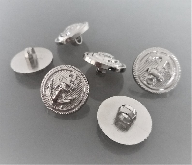 10 boutons ancres 18 mm de coloris argent image 3