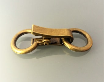 Attache mousqueton 5,8 cm métal coloris bronze