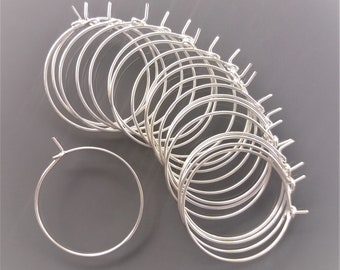 20 ringen Creoolse vorm 25 mm metaal zilverkleur