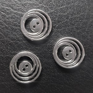 6 boutons fantaisies 18 mm métal coloris argent image 4