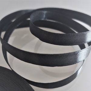 25 Meter 10 mm schwarzes Satinband