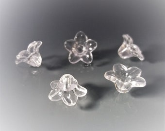 40 perline a forma di fiore in plastica trasparente - Italia