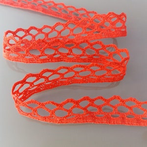Dentelle coton rouge de largeur 17 mm