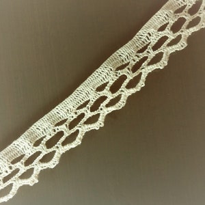 Dentelle coton ajourée écrue de largeur 17 mm
