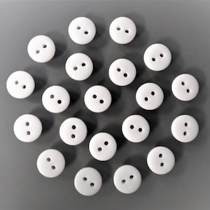 30 boutons ronds 10 mm plastique blanc image 2