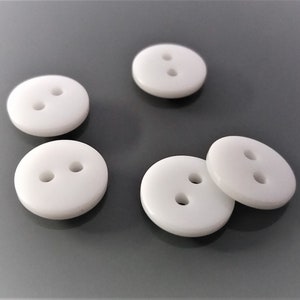 30 boutons ronds 10 mm plastique blanc image 3