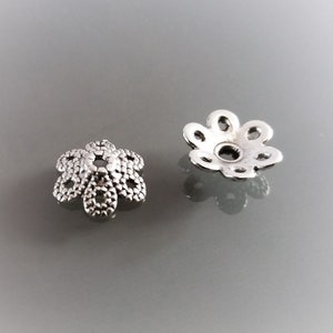 20 coupelles 10 mm fleurs métal coloris argent image 5