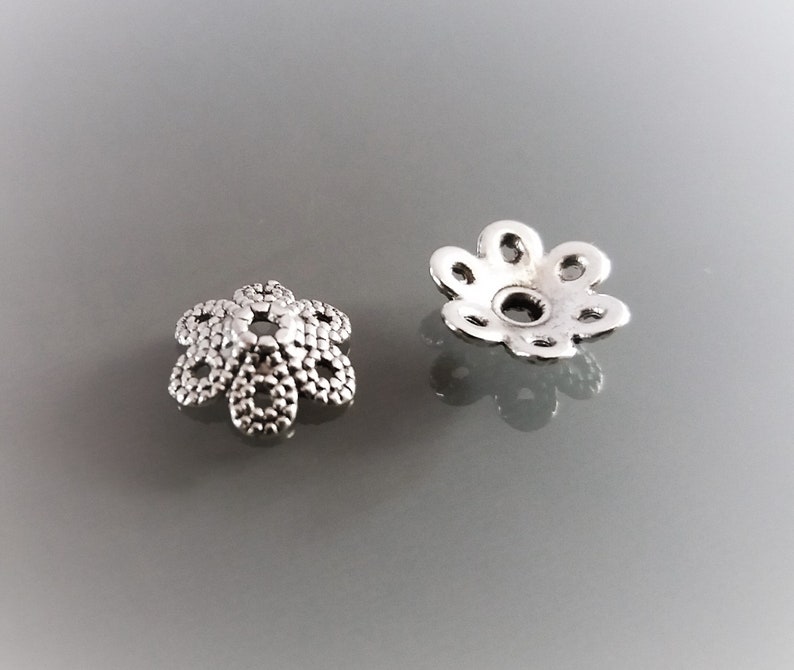 20 coupelles 10 mm fleurs métal coloris argent image 5