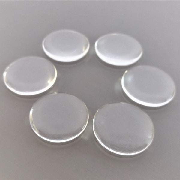 6 verres cabochons ronds 20 mm