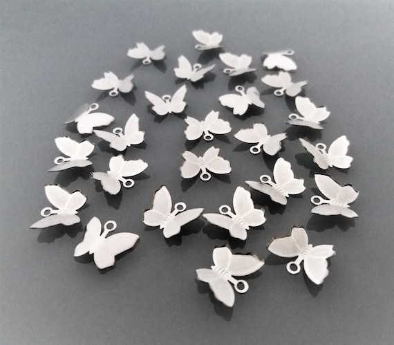 Set di 3 ciondoli a forma di farfalla in metallo, decorazione da parete