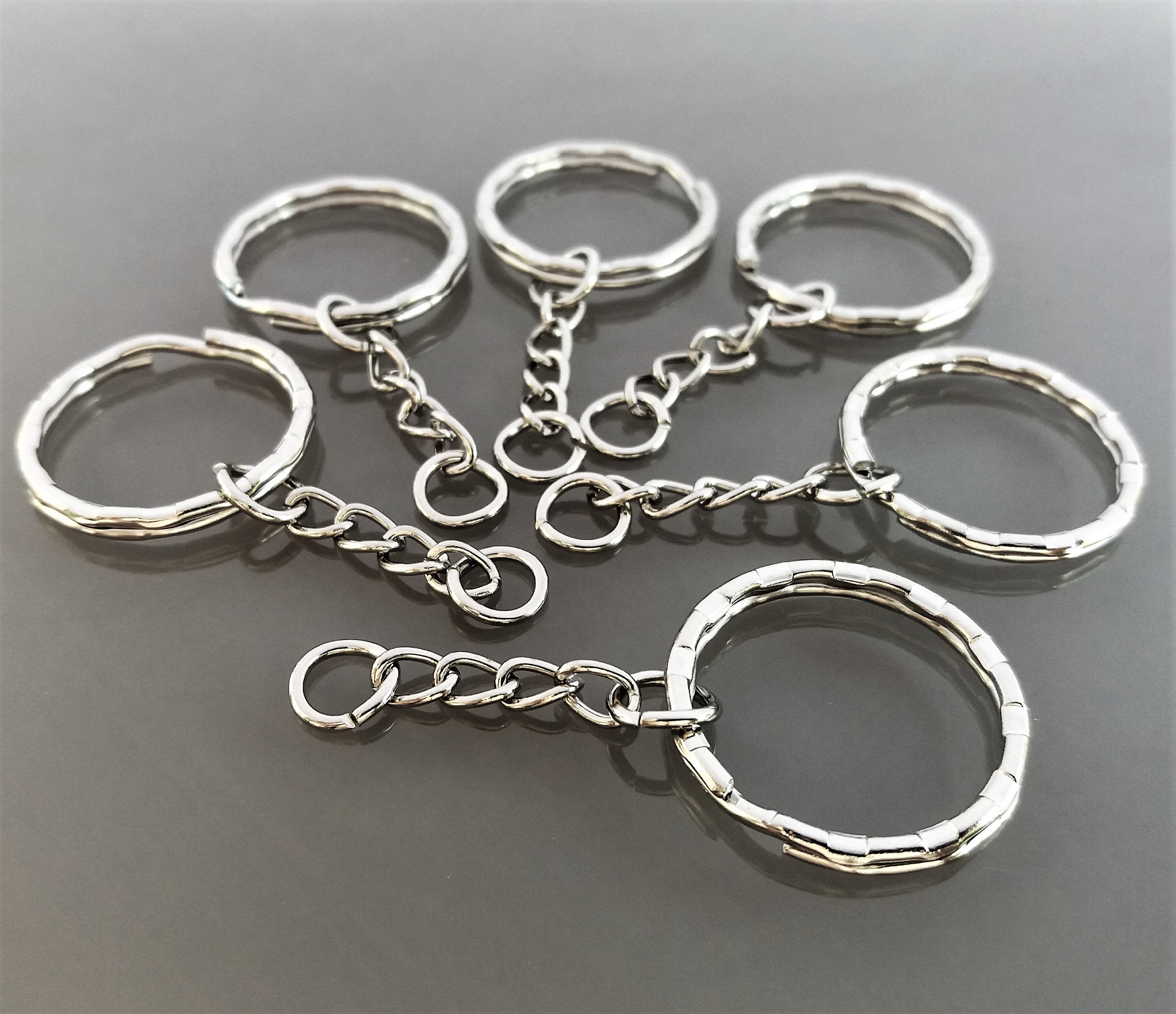 Anneau porte-clef 32 mm nickel x1 - Anneaux - Apprêts bijoux - Accessoires