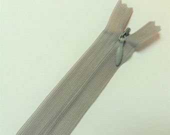 Invisible zips 25 cm grey 2