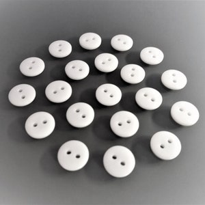 30 bottoni rotondi 10 mm plastica bianca