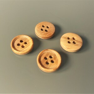 10 boutons bois ronds 12 mm 4 trous image 4