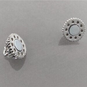 Magnetic ball clasp 10 mm in silver color and rhinestones image 3