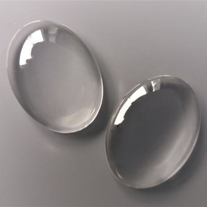 2 verres cabochons ovales 40 mm X 30 mm