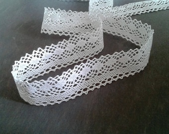 1 m 80 of white cotton lace width 3,5 cm
