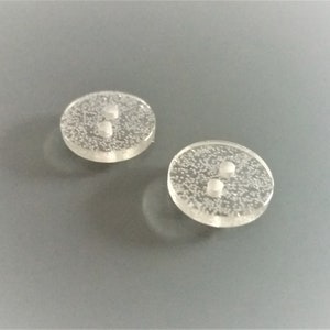 20 boutons ronds 12 mm transparents avec paillettes argentées image 3