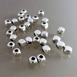 30 cubic beads metal color silver image 2