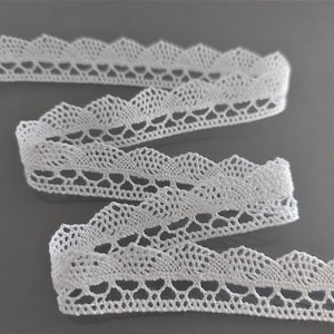 Dentelle blanche de coton largeur 18 mm
