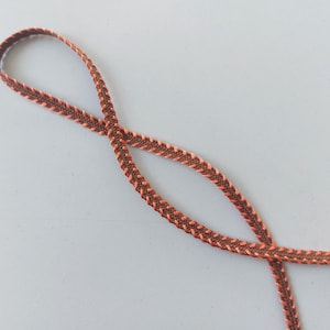 2 mètres de galon tissé marron et orange largeur 5mm