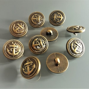 10 anchor buttons 18 mm in bronze color