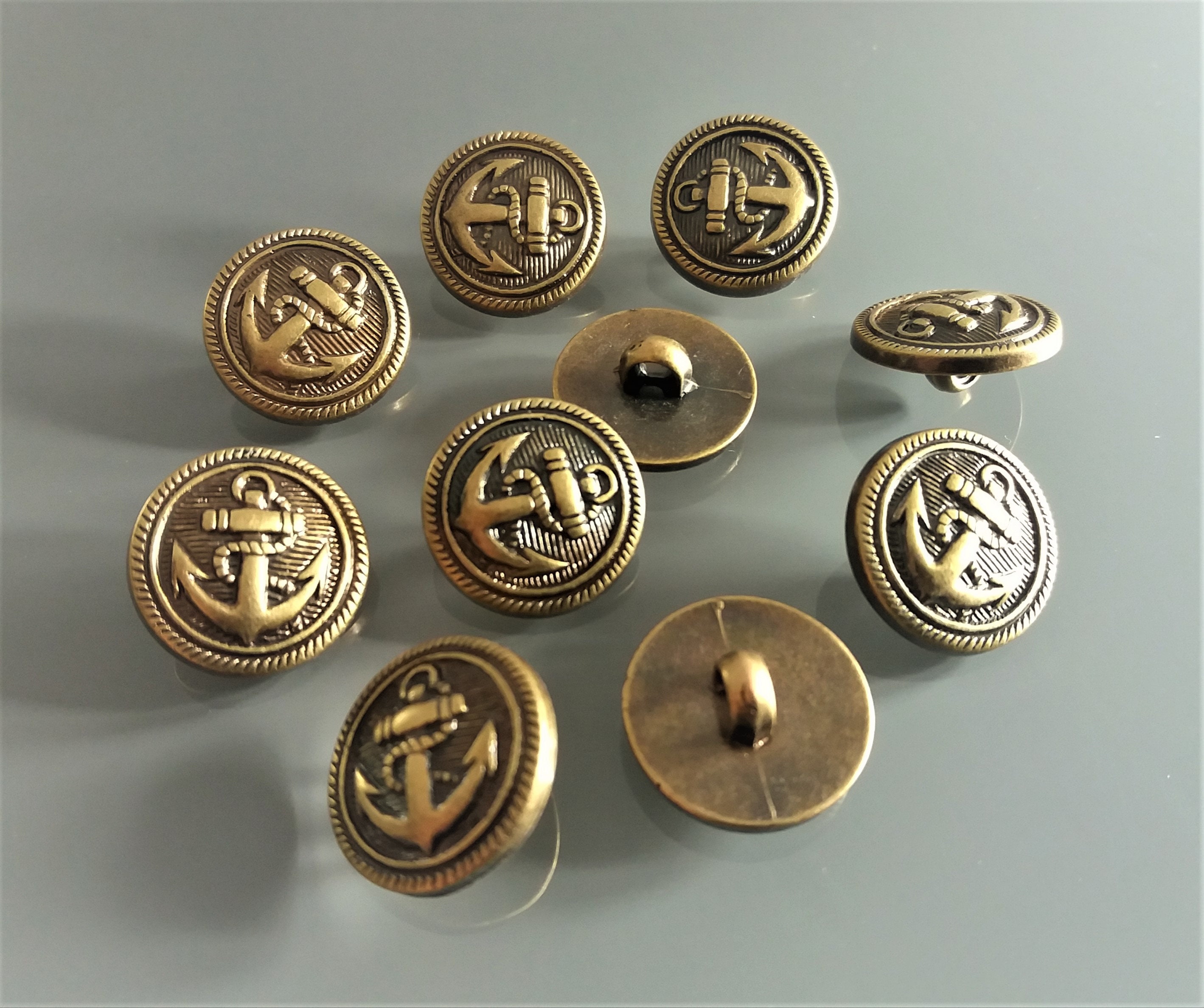 ZYAMY 10pcs Bronze Mushroom Domed Buttons Antique Brass Dome Buttons Round  Sewing Buttons with Shank, 15mm