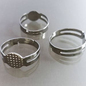 10 supports de bague 17 mm réglables métal coloris argent image 2