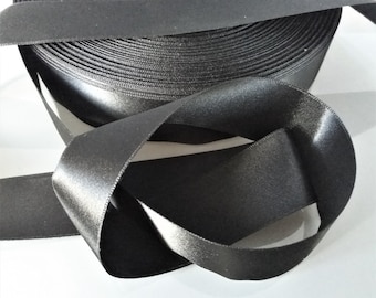 2 meters of 35 mm black satin ribbon