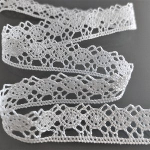 Dentelle blanche de coton largeur 21 mm