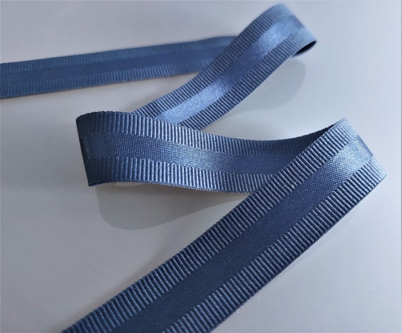 2 mètres de ruban gros grain et satin largeur 20 mm coloris bleu marine