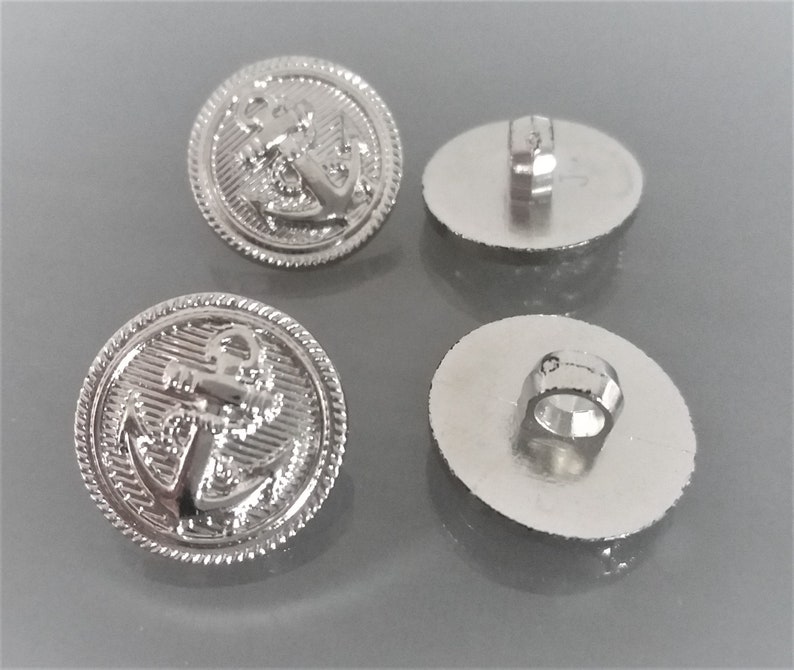 10 boutons ancres 18 mm de coloris argent image 4