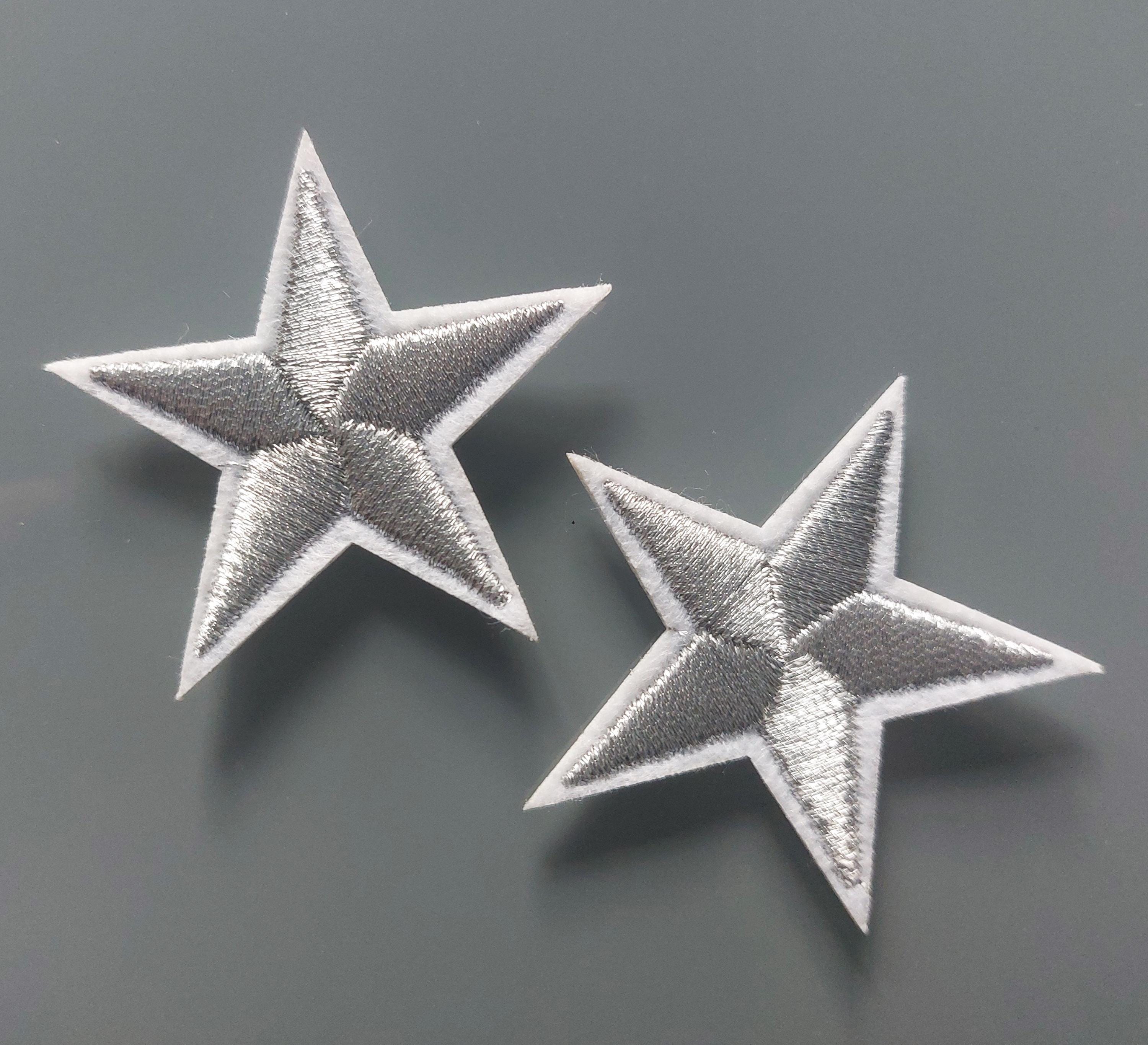 Écusson Thermocollant Étoile Argent/Noir - 4cm - Déco Tissu Et Réparation