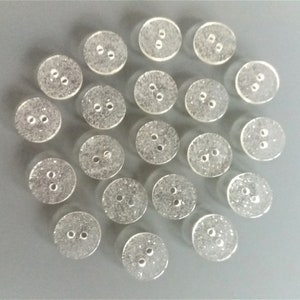 20 boutons ronds 12 mm transparents avec paillettes argentées image 4