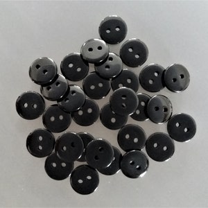30 boutons ronds 10 mm plastique noir image 4