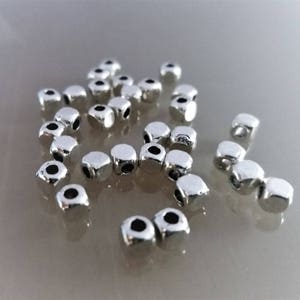 30 cubic beads metal color silver image 1