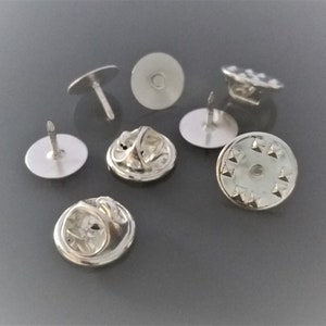 10 supports pin's base 10 mm métal coloris argent clair image 3