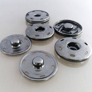 4 big round pressures 2.5 cm metal color dark gray metallic image 4