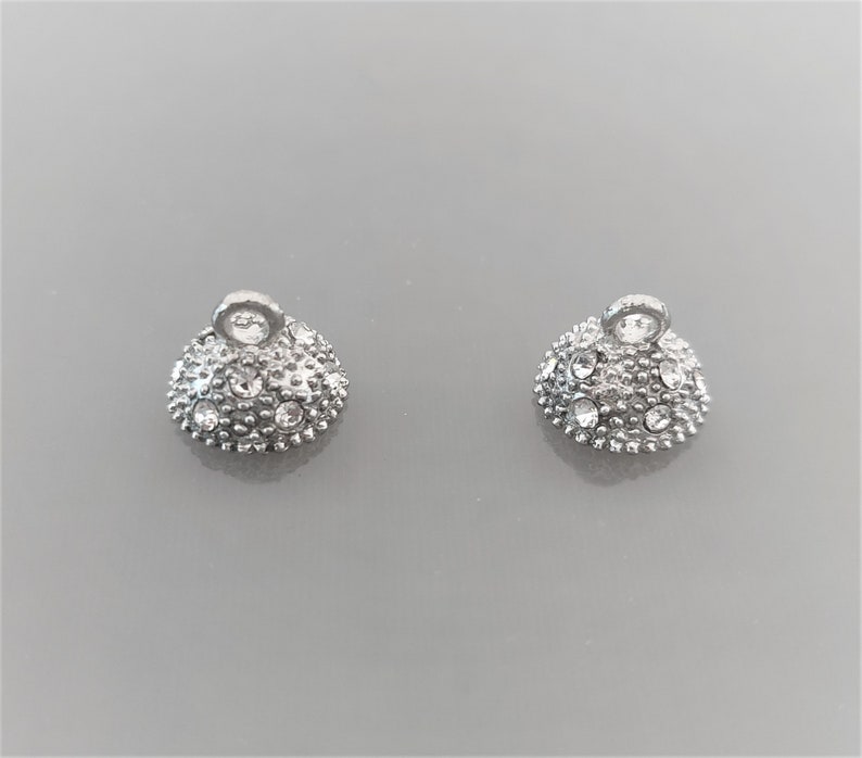 Magnetic ball clasp 10 mm in silver color and rhinestones image 2