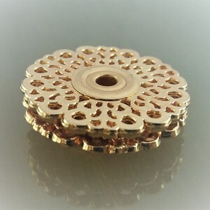 Big fancy pressure 25mm perforated metal gold color image 2