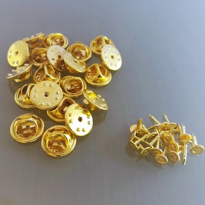 100 pins gold color metal supports image 2