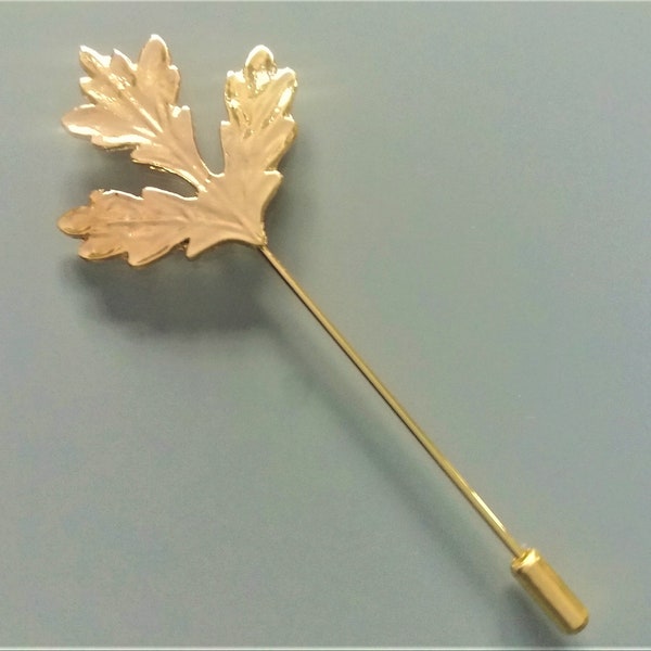 Fibula leaf metal golden color