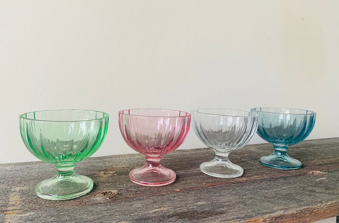 Covetro Italian Italy Glass / Set of Four 4 / Multicolored Etsy