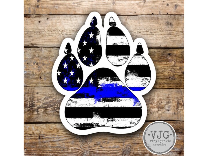 Police Blue Line K9 Sticker for cars trucks for honoring and support of our brave police law enforcement officers