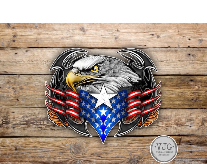 Tribal Eagle American Flag Sticker  for car truck laptop or any smooth surface  ***Free Shipping***