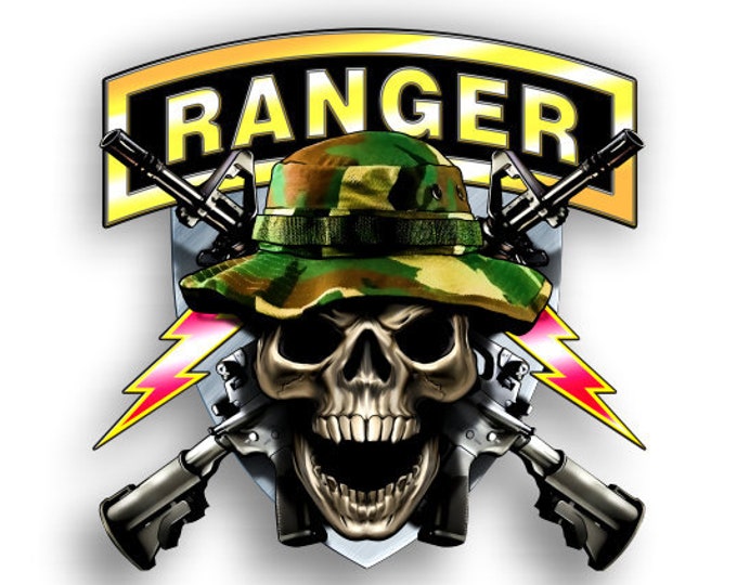 Army Ranger Skull Sticker Vinyl Decal for Auto Cars Trucks Windshield Laptop RV Camper