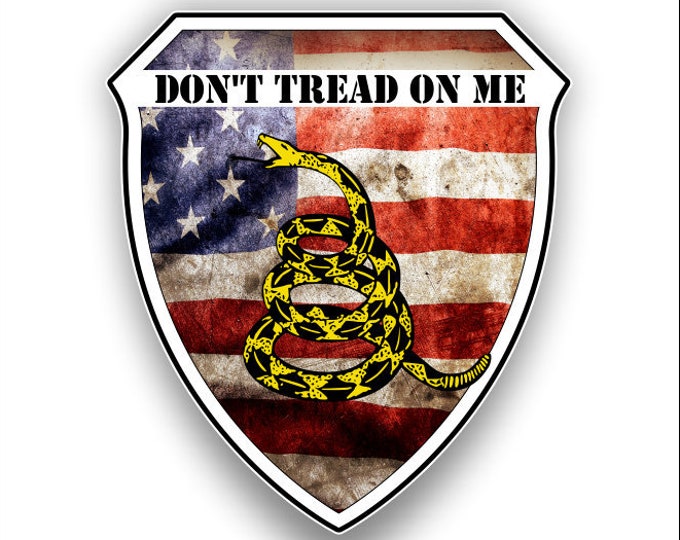 Don't Tread On Me Gadsden Flag Crest Sticker for Car Truck  Window Bumper 4 inch