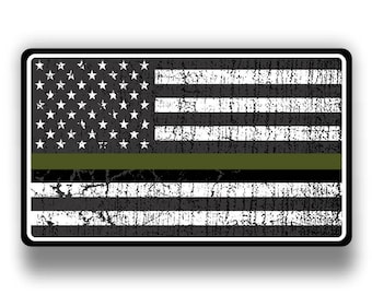 Thin Green Line American Flag  sticker ***Free Shipping***