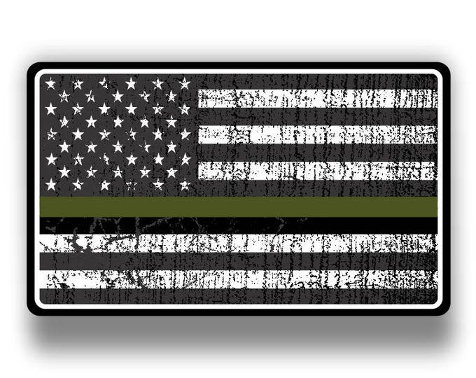 Thin Green Line American Flag  sticker ***Free Shipping***