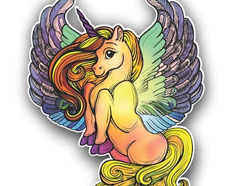 Unicorn Sticker Multi Color Wings  for car truck laptop or any smooth surface  ***Free Shipping***